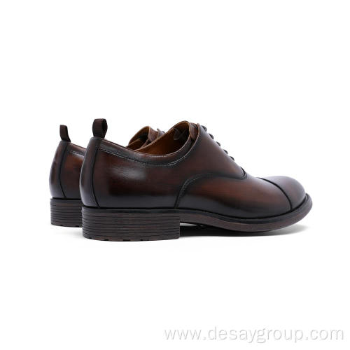 Cap toe Comfortable Dress Men Shoe Cow Leather